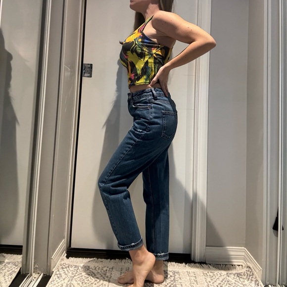 Topshop petite moto MOM dark wash jeans size 26 waist - Picture 4 of 10